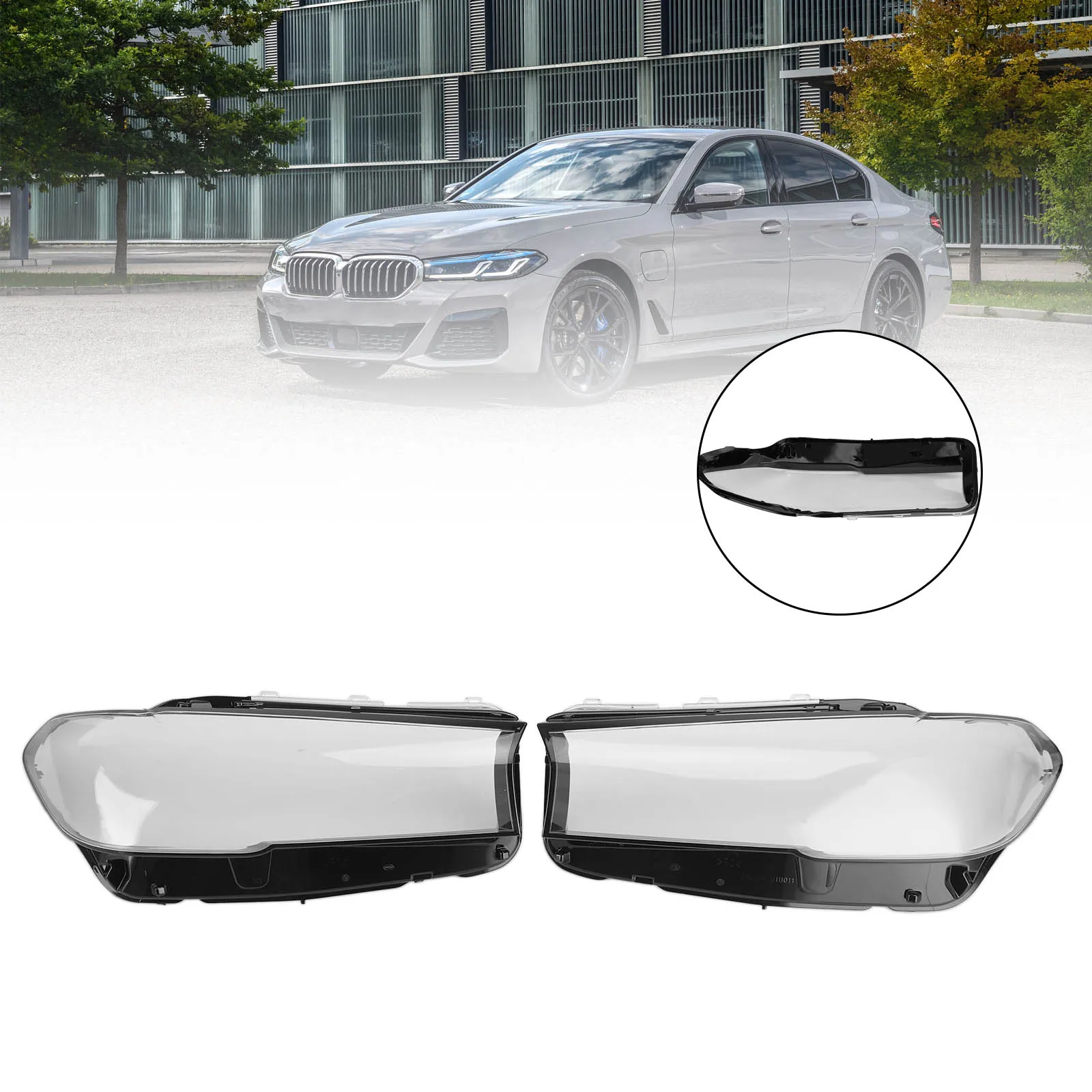 

Areyourshop L + R передняя фара Пластиковая Крышка корпуса для BMW Серия 5 G30 2020 2021 63118084384 автозапчасти