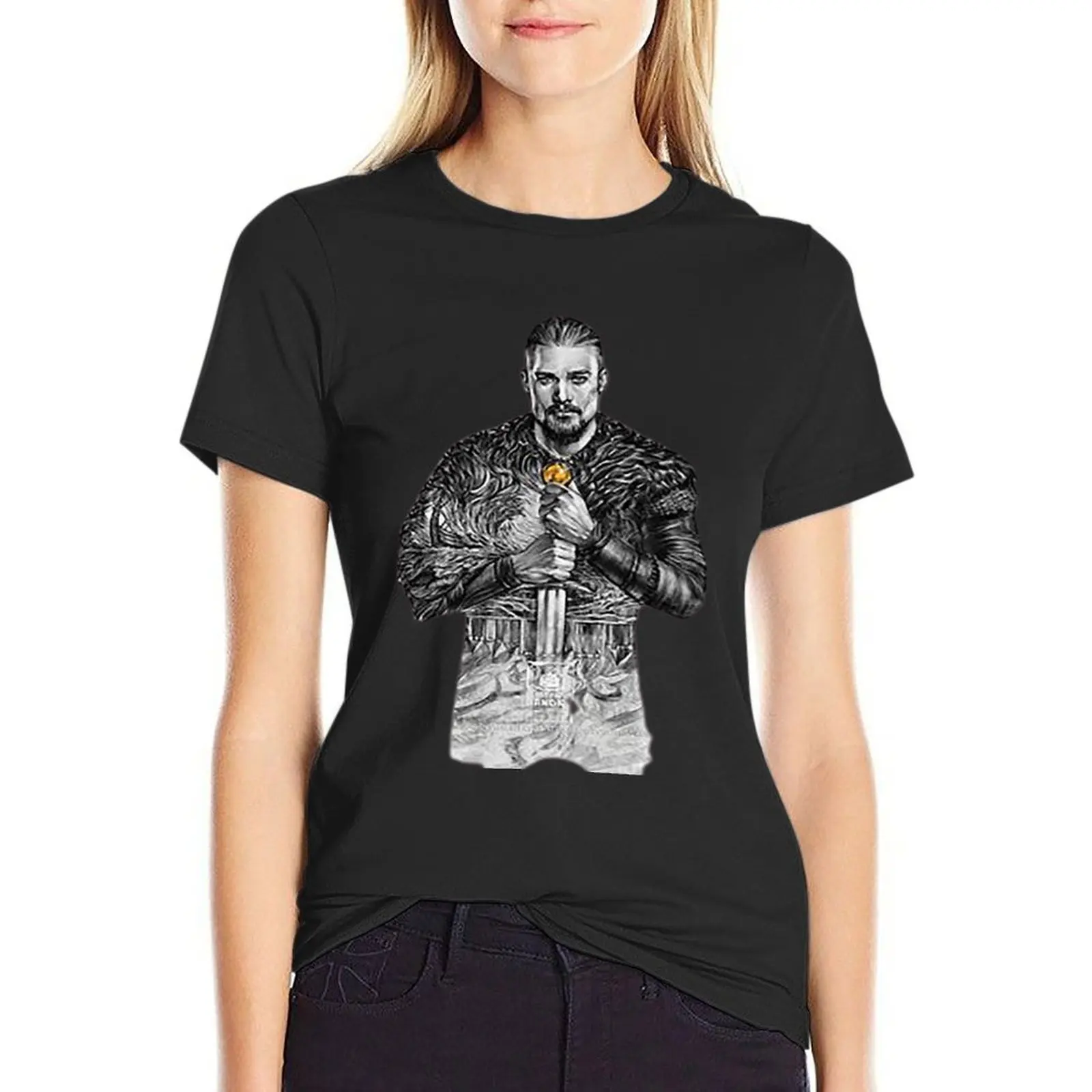 Футболка the last kingdom uhtred Женская винтажная одежда футболки оверсайз в стиле