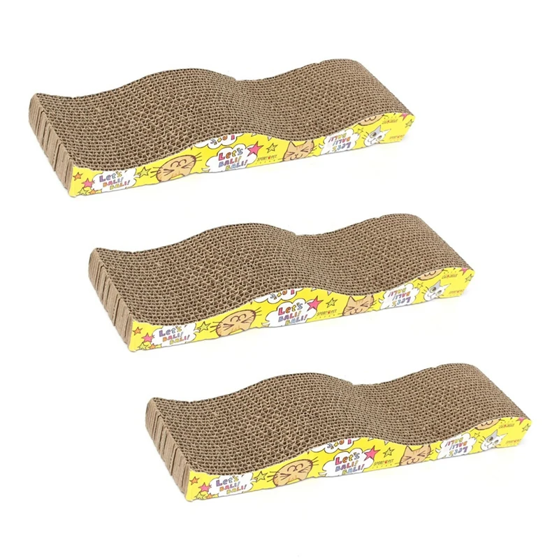 

3X Cat Kitten Corrugated Scratch Board Pad Scratcher Bed Mat Claws Care