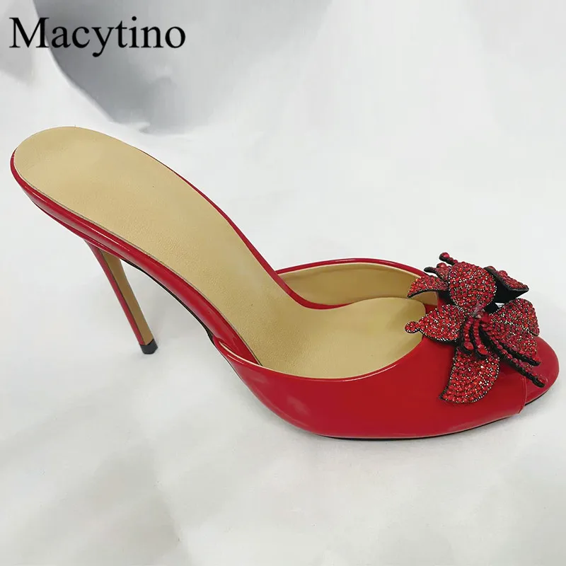 Flowers Gypsophila Design Ladies High Heel Slippers Round Toe Stiletto High Heel Fashion Party High Heel Slippers