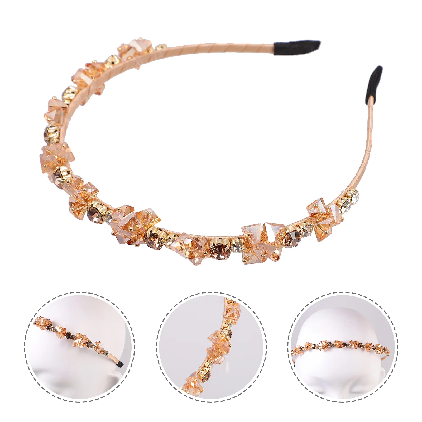 

Headband Rhinestone Headdress Delicate Women Headwear Gorgeous Hairband Supply Crystal Headpiece