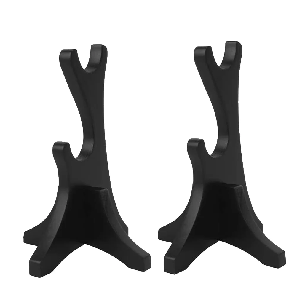 

2 Pcs Wizard Wand Holder Wood Swords Rest Plate Stands Rack Display Photo Easel