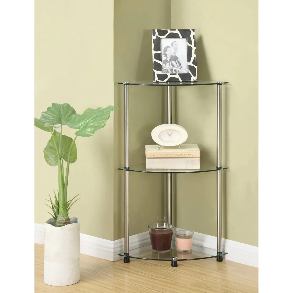 

Designs2Go No Tools 3 Tier Corner Shelf Multiple Colors Freight Free Table Living Room Furniture Home
