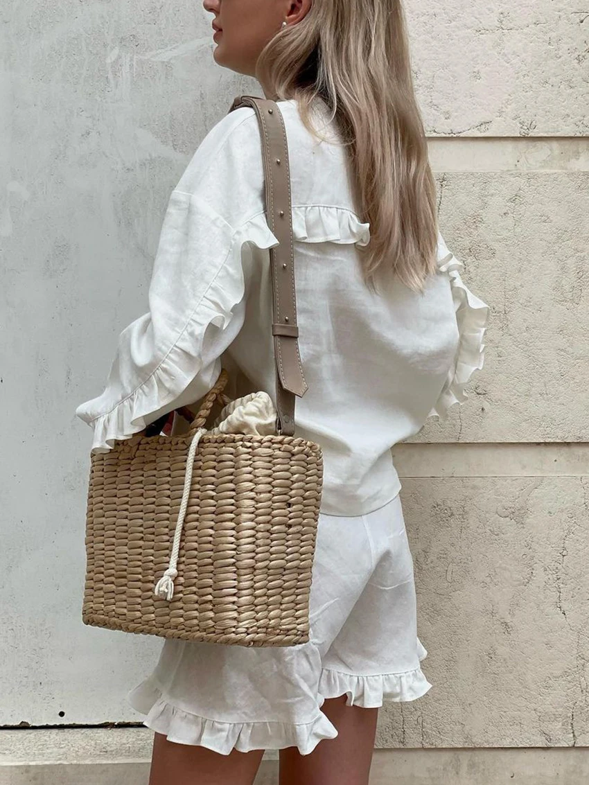 Marthaqiqi Fashion Peplum Women'S Pajama Set Sexy V-Neck Sleepwear Long Sleeve Nightwear Elastic Waist Shorts Femme Home Clothes