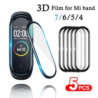 5pcs screen protector for mi band 7 6 5 4 full screen 3d hd protective film explosion proof soft film pmma composite film