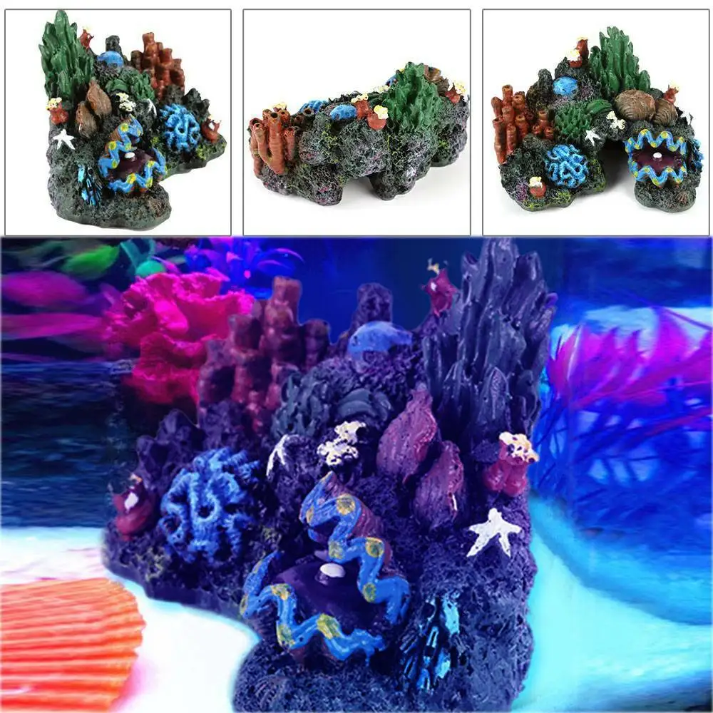 

Resin Coral Reef Fish Tank Decoration Artificial Coral Simulation Ornament Aquarium Rock Landscape Underwater Ornament