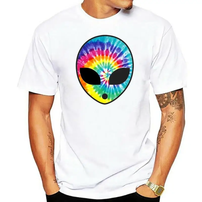 

Men tshirt Tie Dye Alien cool Printed T-Shirt tees top