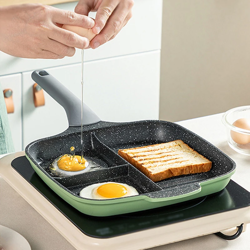 

Kitchen Nonstick Breakfast Frying Pan Grill Pan Multi-Function Omlette Pan Suit For Induction With Anti-heat Handle 26cm Pan