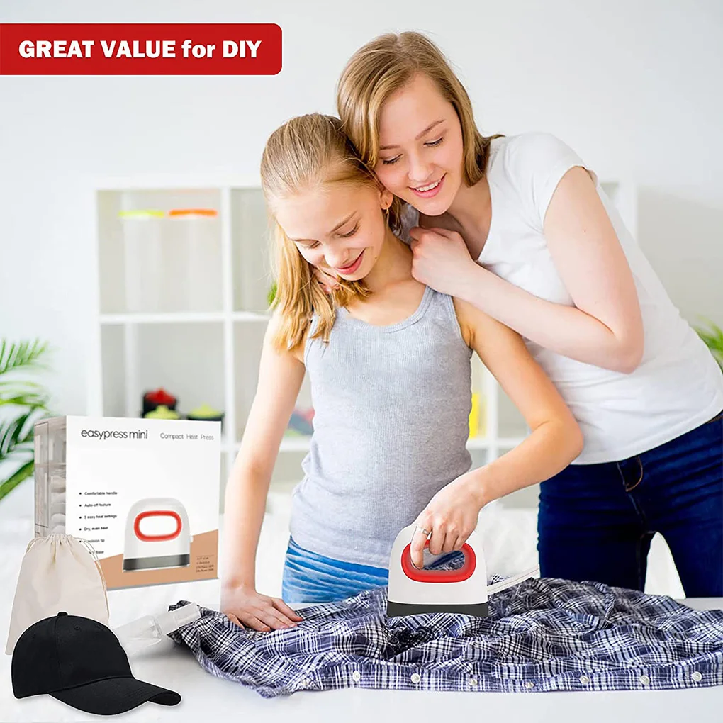 

Portable Mini Heat Press Machine T-Shirt Printing DIY Easy Heating Transfer Press Iron Machines for Clothes Bags Hats