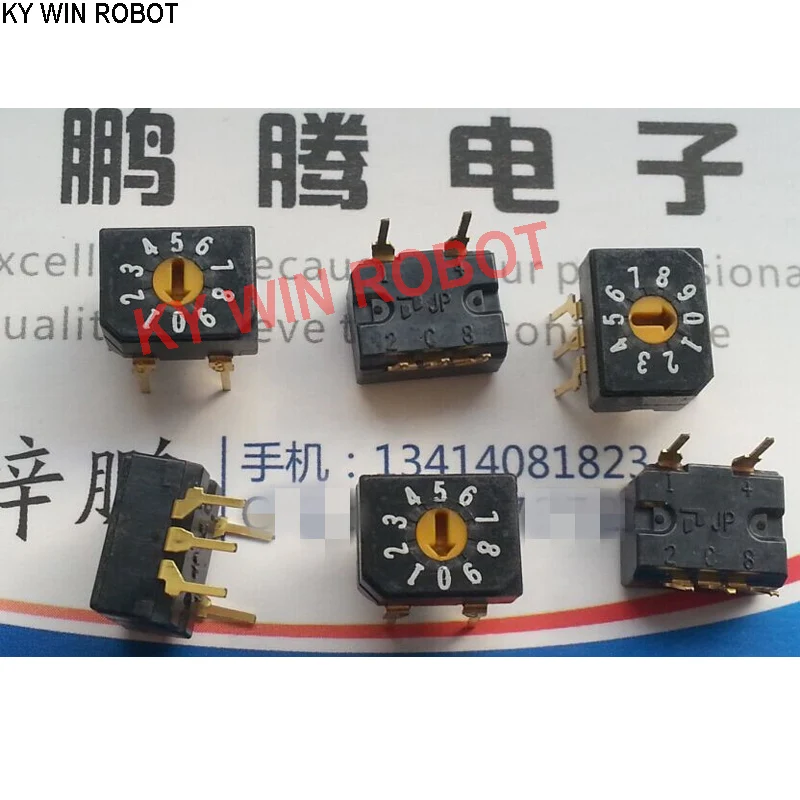 

1PCS Original Japanese ALPS 0-9/10-bit rotary encoding switch 8421 positive code 3: 2 pin digital switch XC124C810