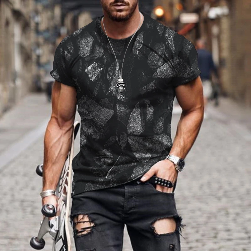 

2022 загадочные черные мужские футболки, оригинальная модная одежда большого размера, повседневный Свободный Топ с 3D принтом «сделай сам», оп...