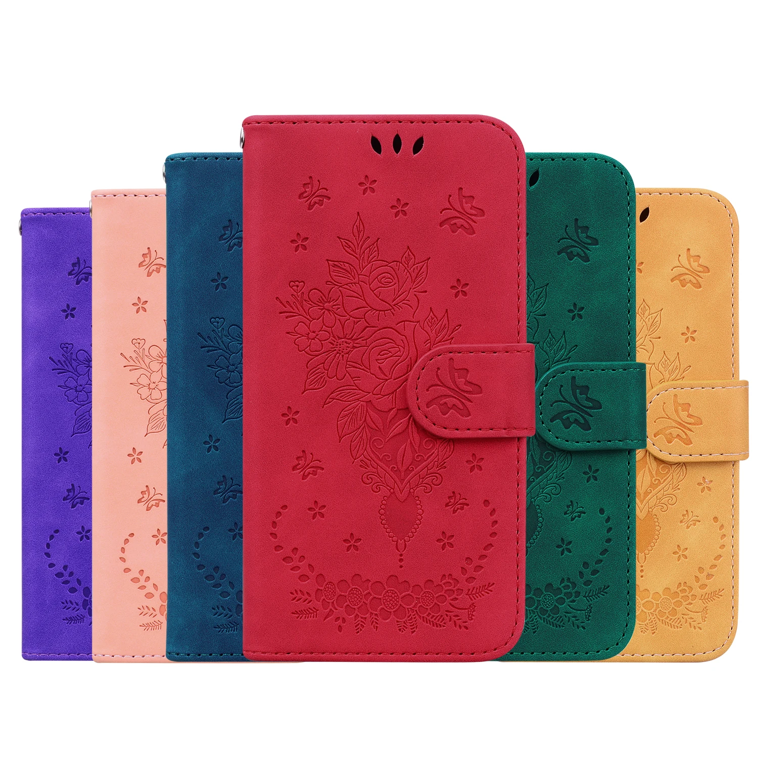 

Butterfly Flower Wallet Case for Motorola Moto G72 E22 G32 G62 5G G42 E32 G52 G22 G31/G41 Shockproof Flip Leather Phone Cover