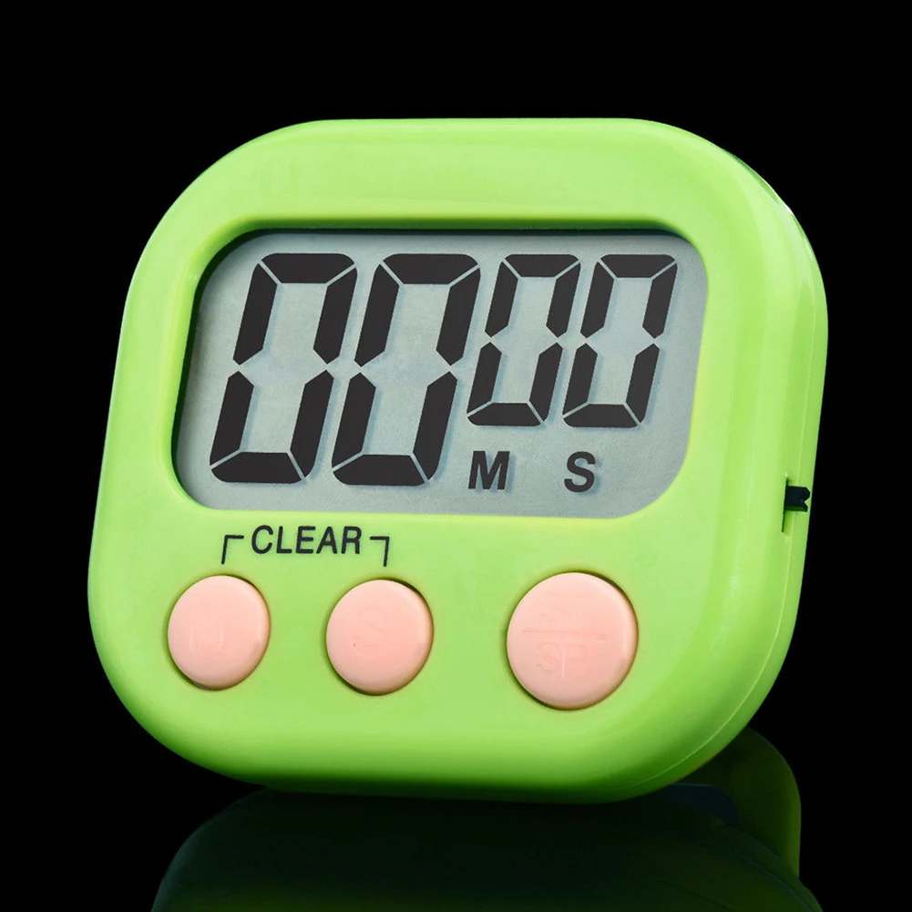 

LCD Screen Time Reminder Magnetic Hanging Hole Kitchen Gadgets Clock Loud Sound Positive Timing With Stand Kitchen Timer Digital