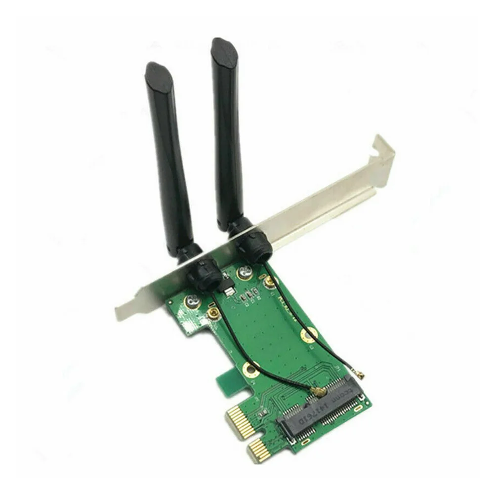 Фото Беспроводная карта адаптера WiFi Mini PCI-E Express на PCI-E с 2 внешними антеннами для ПК №3