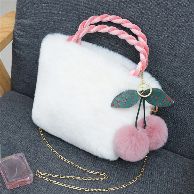 Пушистые милые женские сумки с подвеской Kawaii Милые Роскошные модные