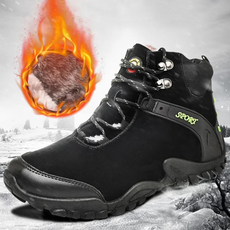 Xiaomi SALUDAS Men Winter Leather Boots Warm Trekking Work Sports Shoes Anti-slip Waterproof Man Climbing Boots Male Sneakers