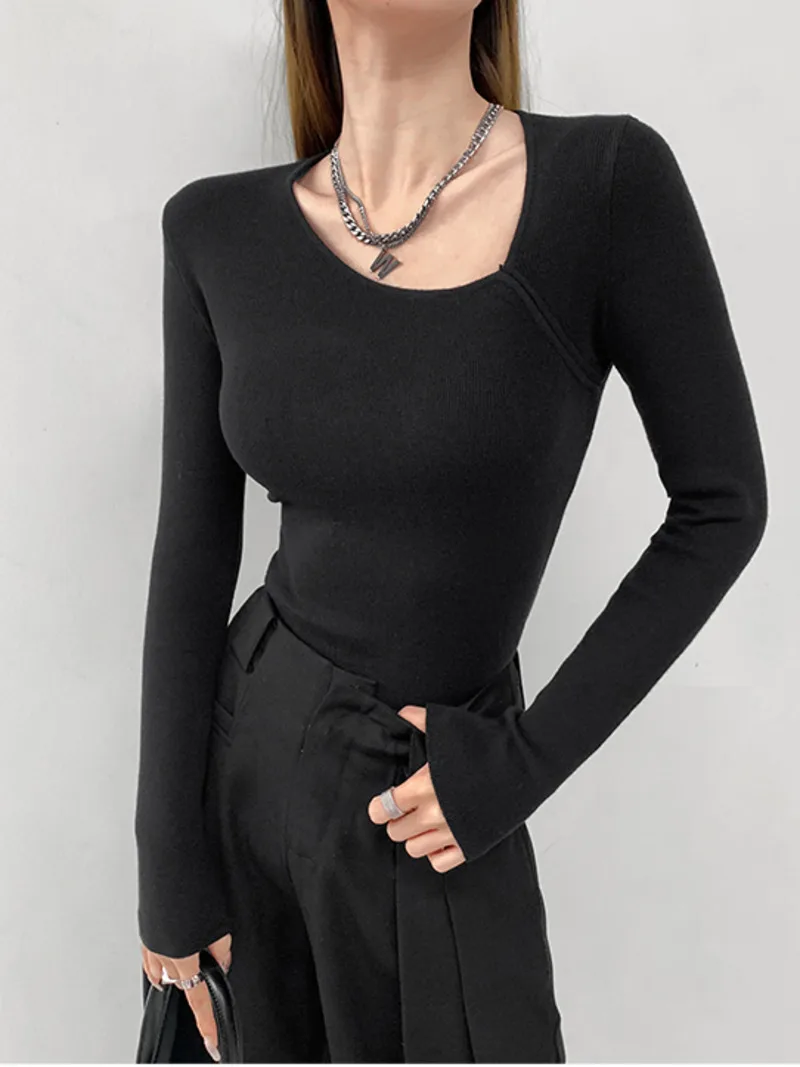 

Женская футболка с диагональным воротником и коротким рукавом, 3G1P