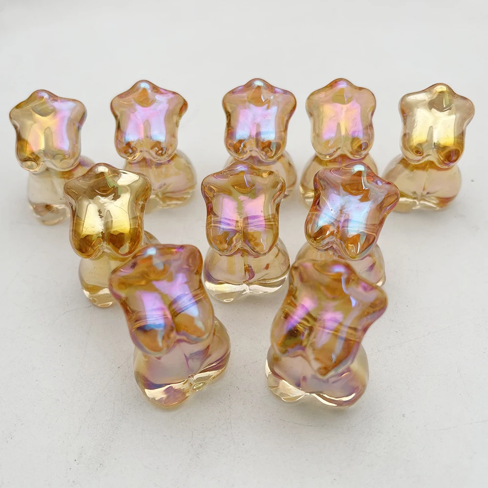 Fashion glass woman plating Charm ornaments 10pc 18x32MM jewelry accessory birthday present wholesale No hook Free shipping