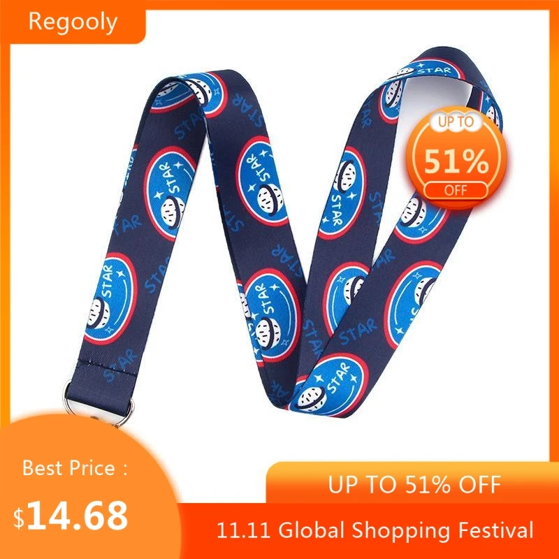 

30pcs Happy Planet Lanyard for Keys Phone Cool Neck Strap Lanyard for Camera Whistle ID Badge Cute webbings ribbons Gifts