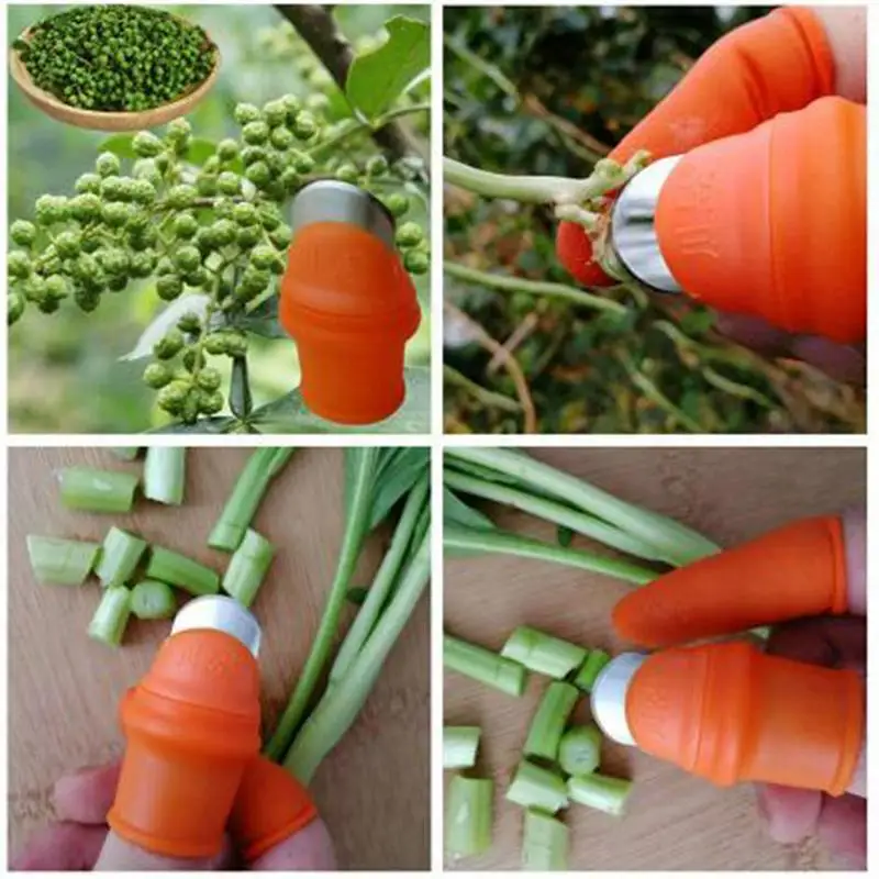 

Practical Silicone Thumb Cutter Set Laborsaving Harvesting Plant Picking Tool Vegetable And Fruit Gardening Tools
