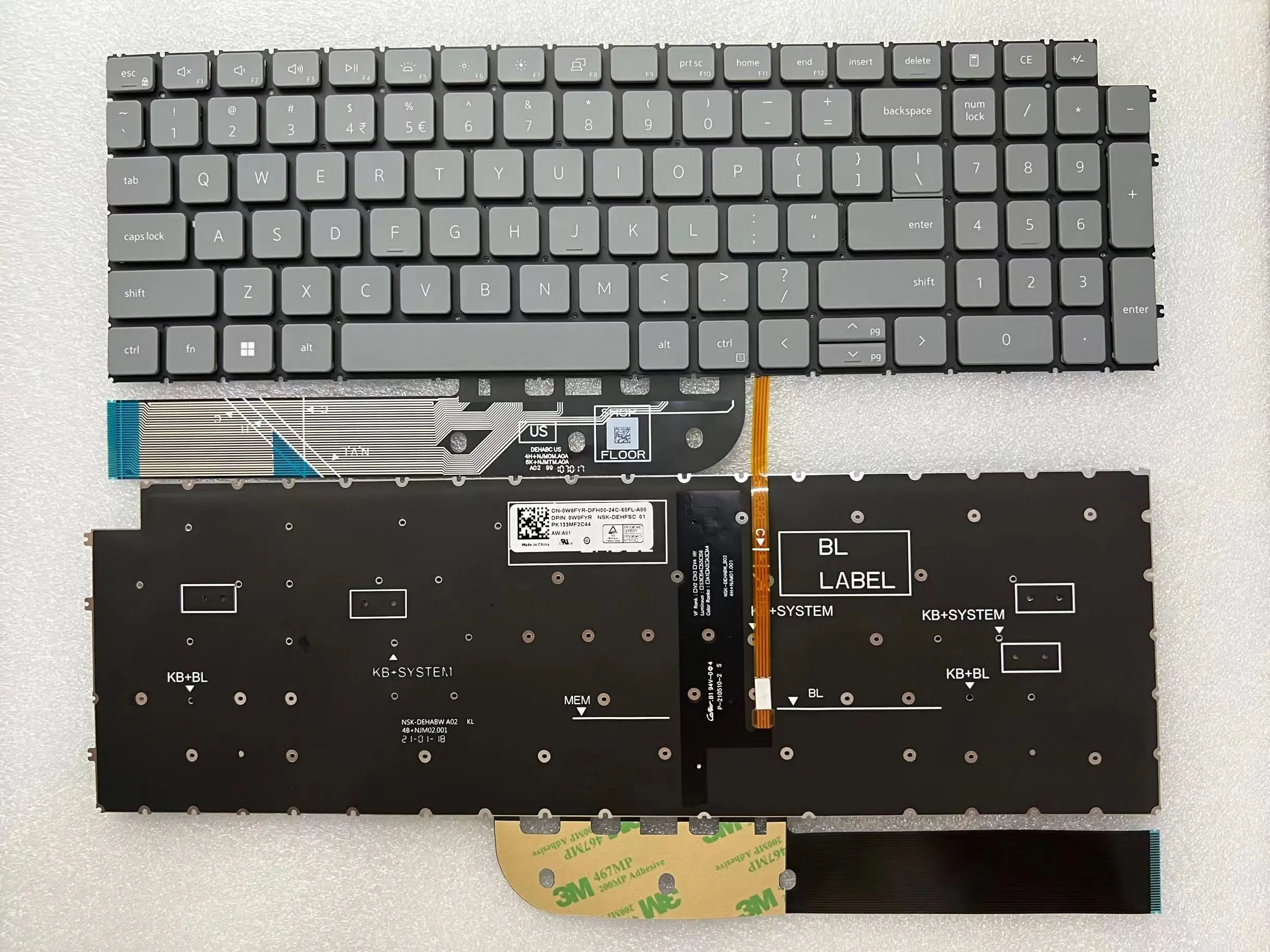 

Новинка для Dell Inspiron 15 3511 3515 15 5510 5515 7510 US клавиатура для ноутбука с подсветкой без рамки DP/N:OWOFYR NSK-DEHFSC