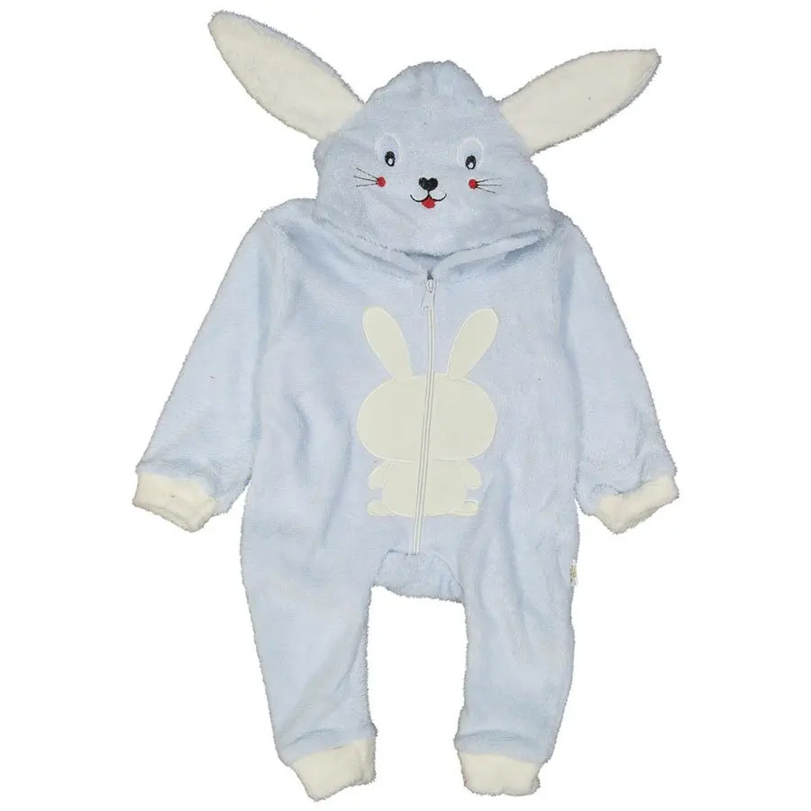 

Rabbit Nakışlı Eared Tavşanlı Mavi Welsoft Jumpsuit