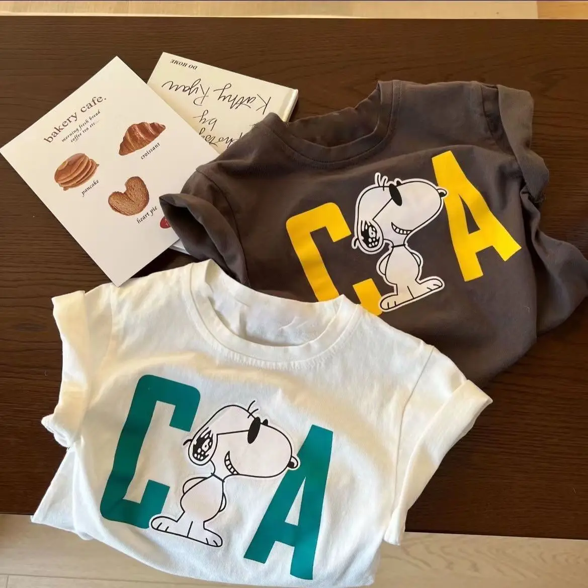 

Детская Хлопковая футболка с коротким рукавом, с принтом