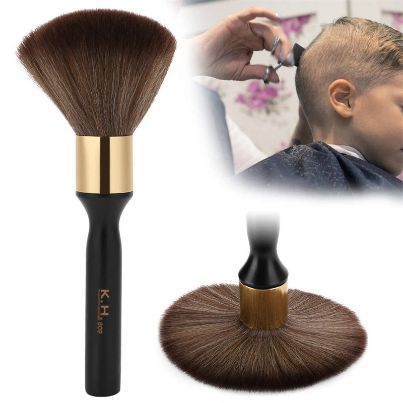 

Sdotter Haircut Broken Hair Sweeping Brush Long Handle Neck Face Duster Cleaning Hairbrush Barber Hairdressing Soft Bristle Tool