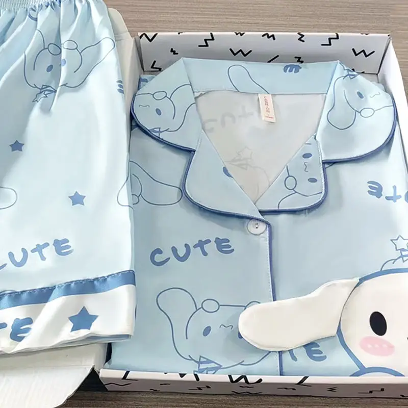 

Kawaii Sanrio Anime Cinnamoroll Pajamas Set Girly Heart Cute Cartoon Character Sweet Home Wear Clothing Toys for Girls