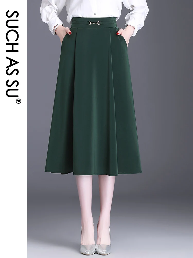 Юбка как у SU весна-осень Высококачественная Женская атласная плиссированная