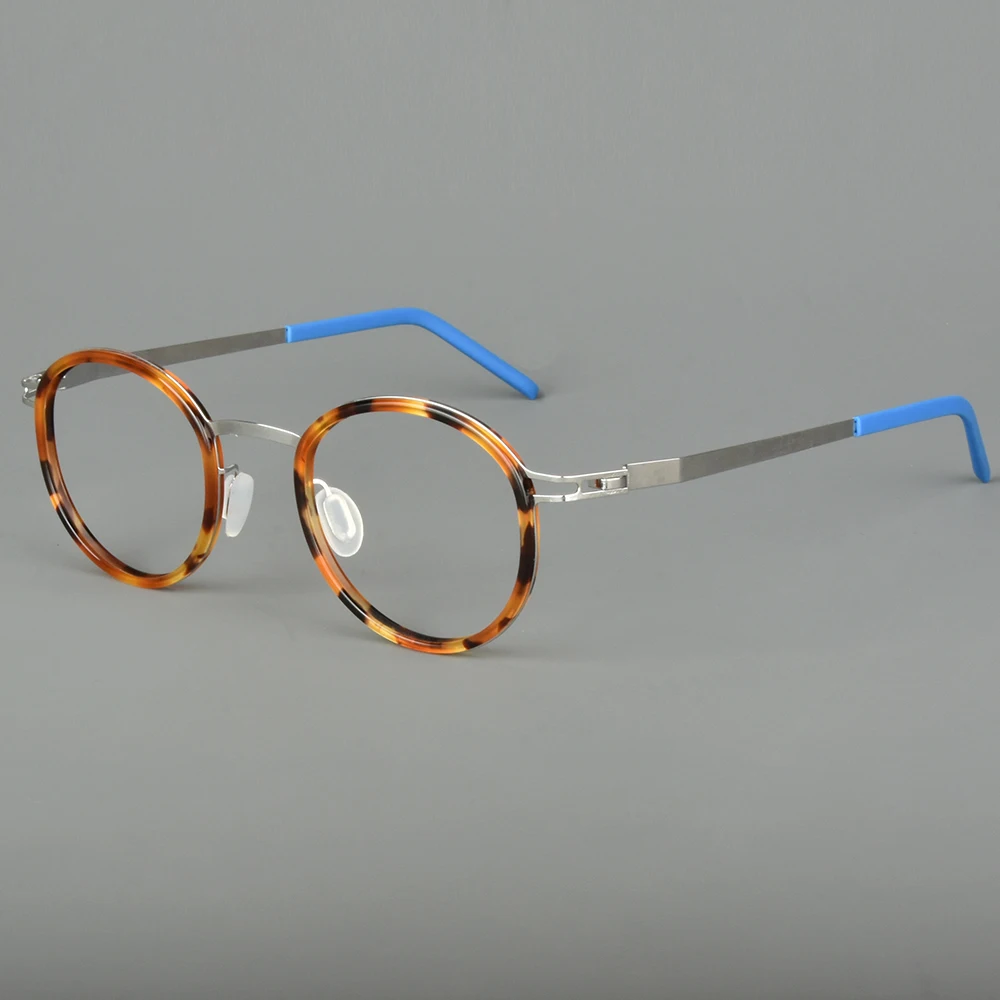 Новинка 2024 года Германия круглые безвинтовые очки в оправе для мужчин и женщин