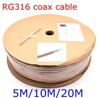 whiteblackbrown rg 316 rg316 coax cable wire whiteblackbrown 50ohm low loss 30ft crimp connector fast shipping high quality
