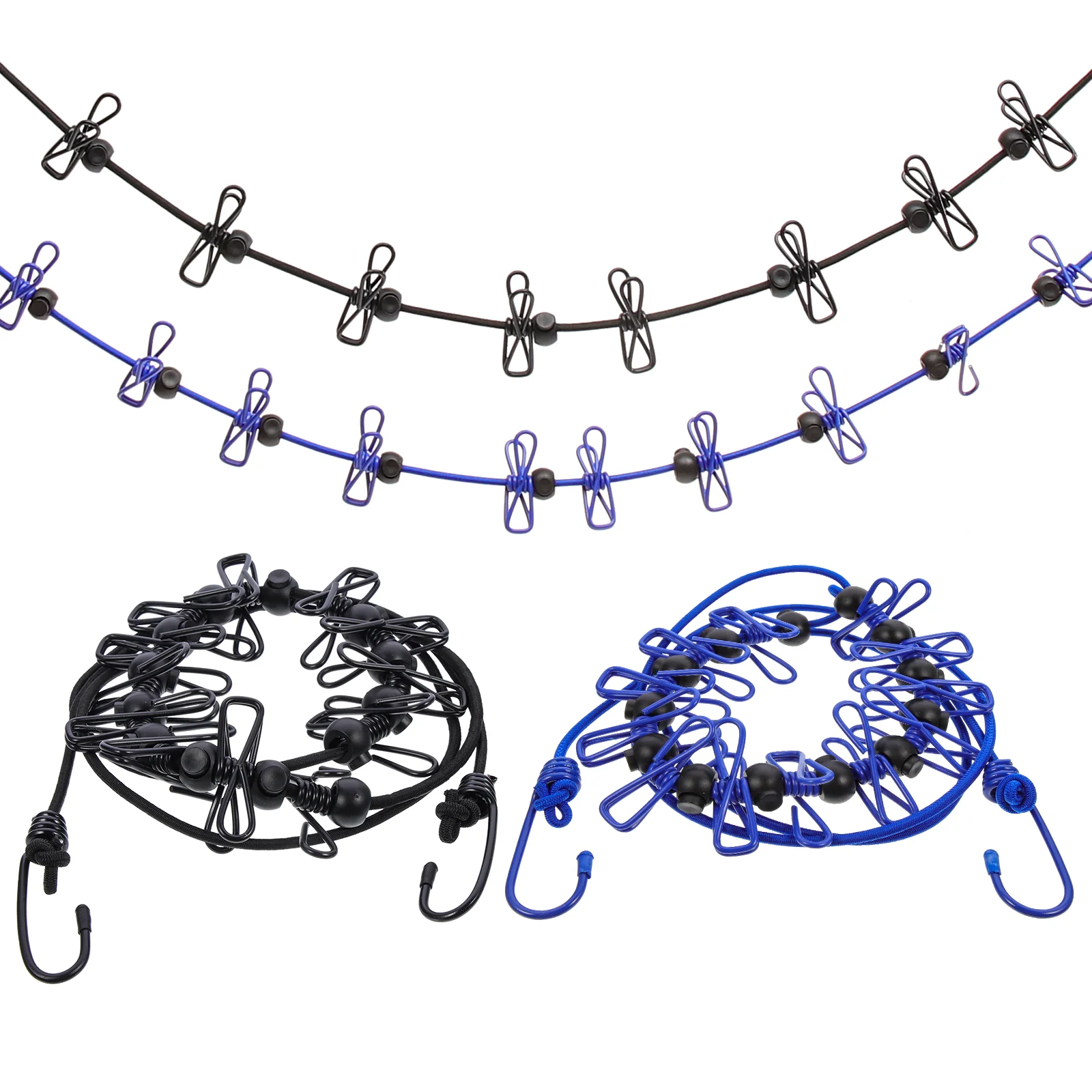 

2Pcs Clothes Drying Ropes Camping Travel Windproof Ropes Outdoor Anti-skid Clotheslines Supplies