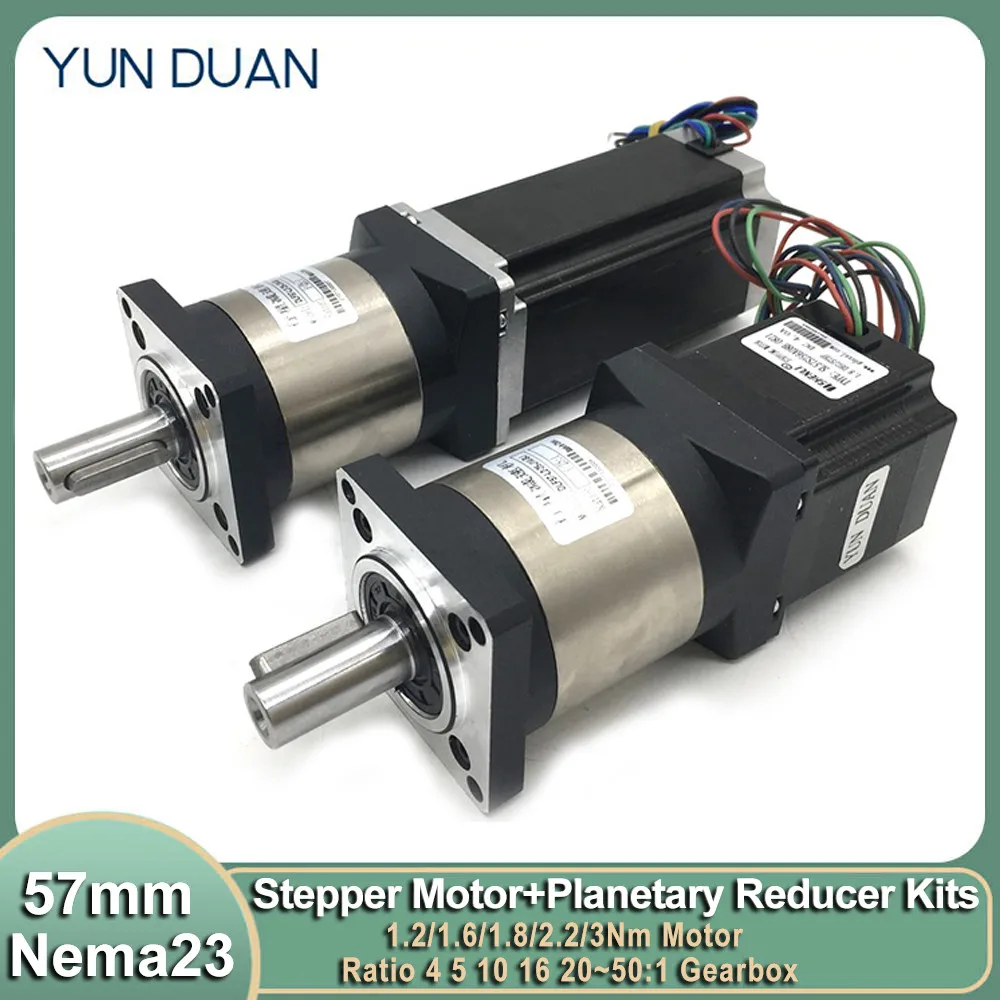 Caixa de Engrenagens Motor de Passo Fases Motor de 57 mm 2.2nm Redutor Planetário Relação 4:1: 5:150:1 Nema23-kits de