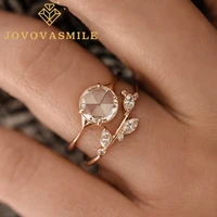 JOVOVASMILE Custom Fine Jewelry Moissanite Ring Engagement 1carat Round Shape Rose Cutting Beautiful Romantic Bague Femme Luxe
