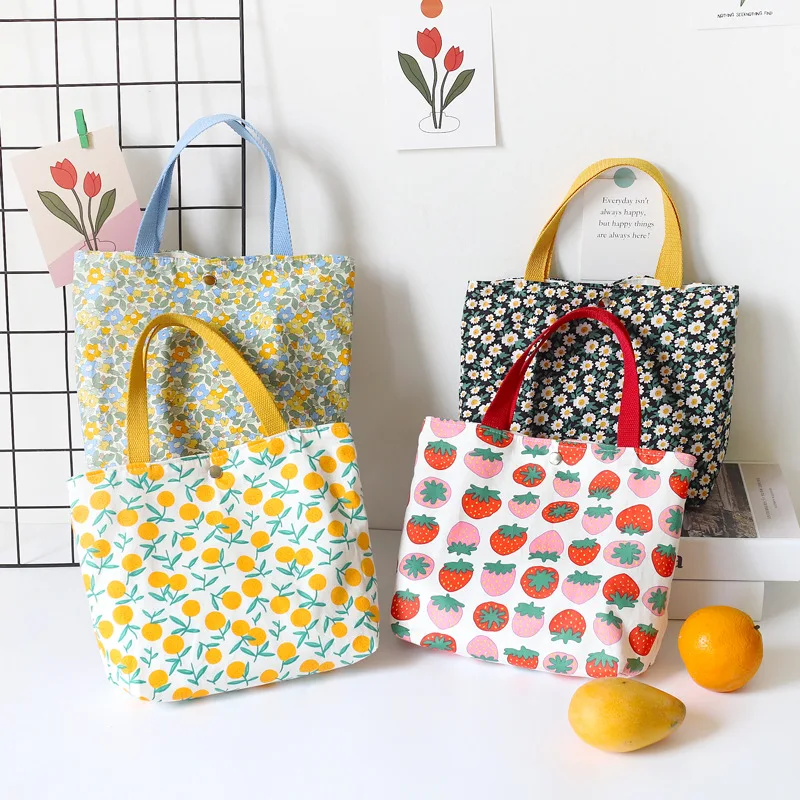 Tote Shopping Bags Handbags Canvas Women's Ecobag Reusable Shopping Kawaii Fashion Bag School Tote Grocery Japanese Lunch Bags