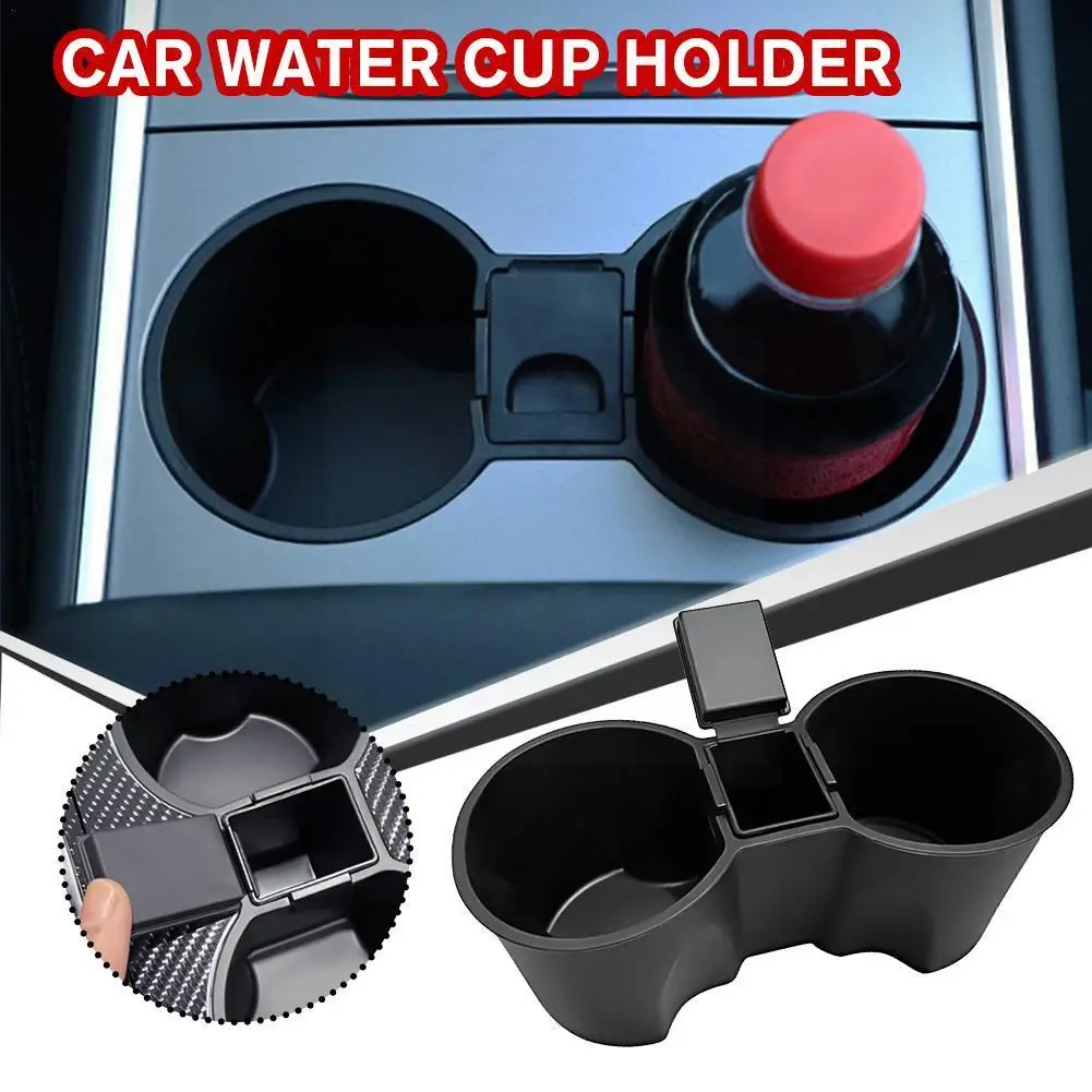 Car Water Cup Holder Console Control Cup Insert Double Hole Holder Silicone Central For Tesla Model 3 Model Y 2021 Accessor B3A9