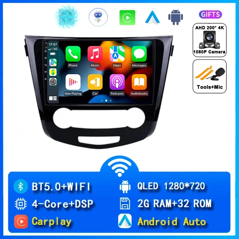 

Автомобильный радиоприемник Android для Nissan Qashqai J11 X-Trail Xtrail T32 Rogue Dualis 2013-2019, навигационная стереосистема, поддержка OEM BOSE 360