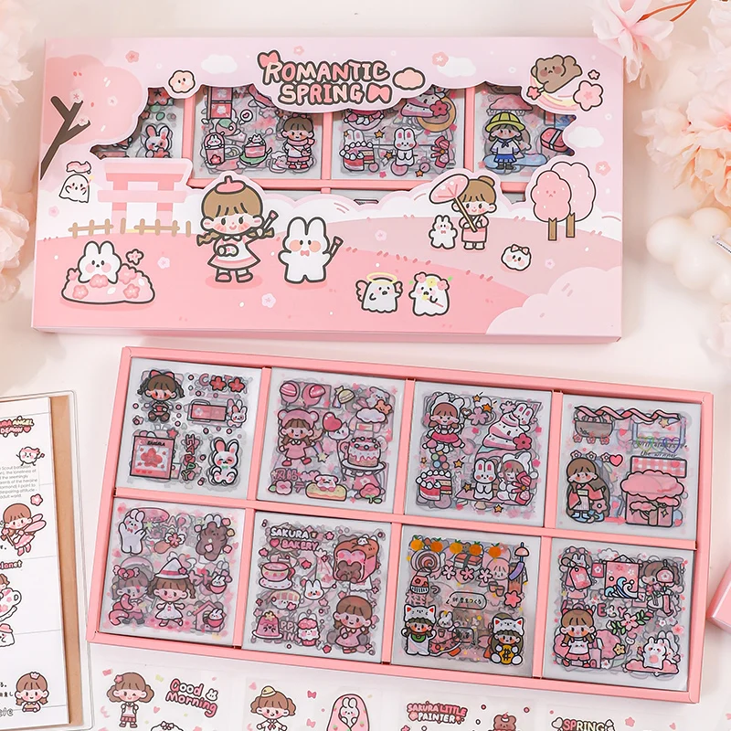 

1packs/LOT soft csherry Blossom Girl series creative decoration DIY PVC stickers