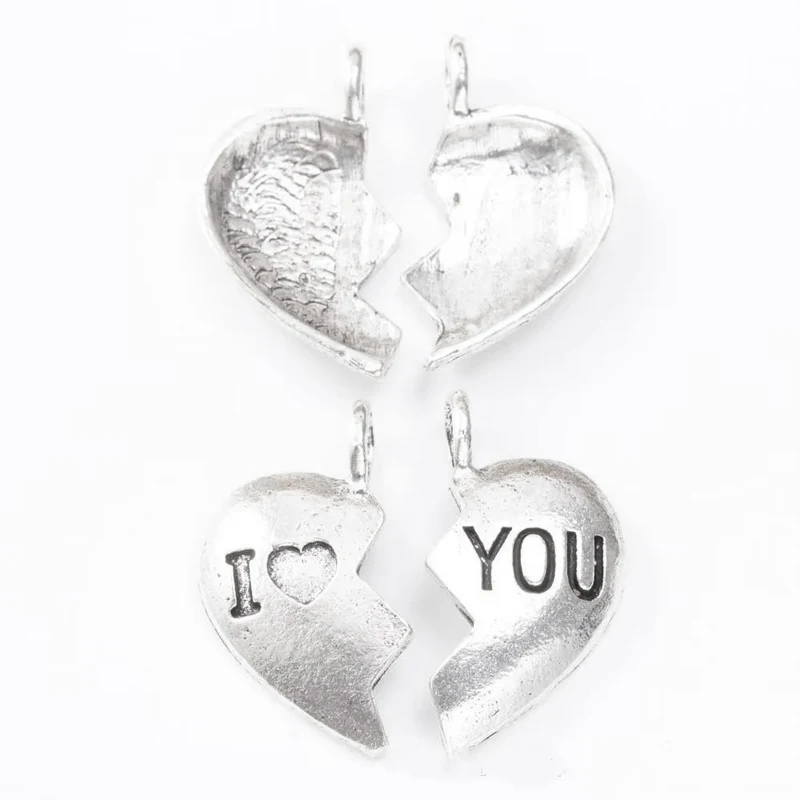 40 шт. 25*24 мм модный женский бутик античная бронза комбинация кулон Я люблю тебя