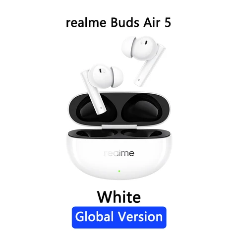 Наушники глобальная версия realme Buds Air 5 TWS, 50 дБ, активное шумоподавление, время автономной работы 38 часов, IPX5, Bluetooth 5,3