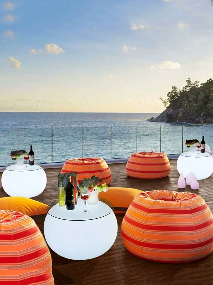 Коктейльный стол в форме мандарина светящийся 16 цветах