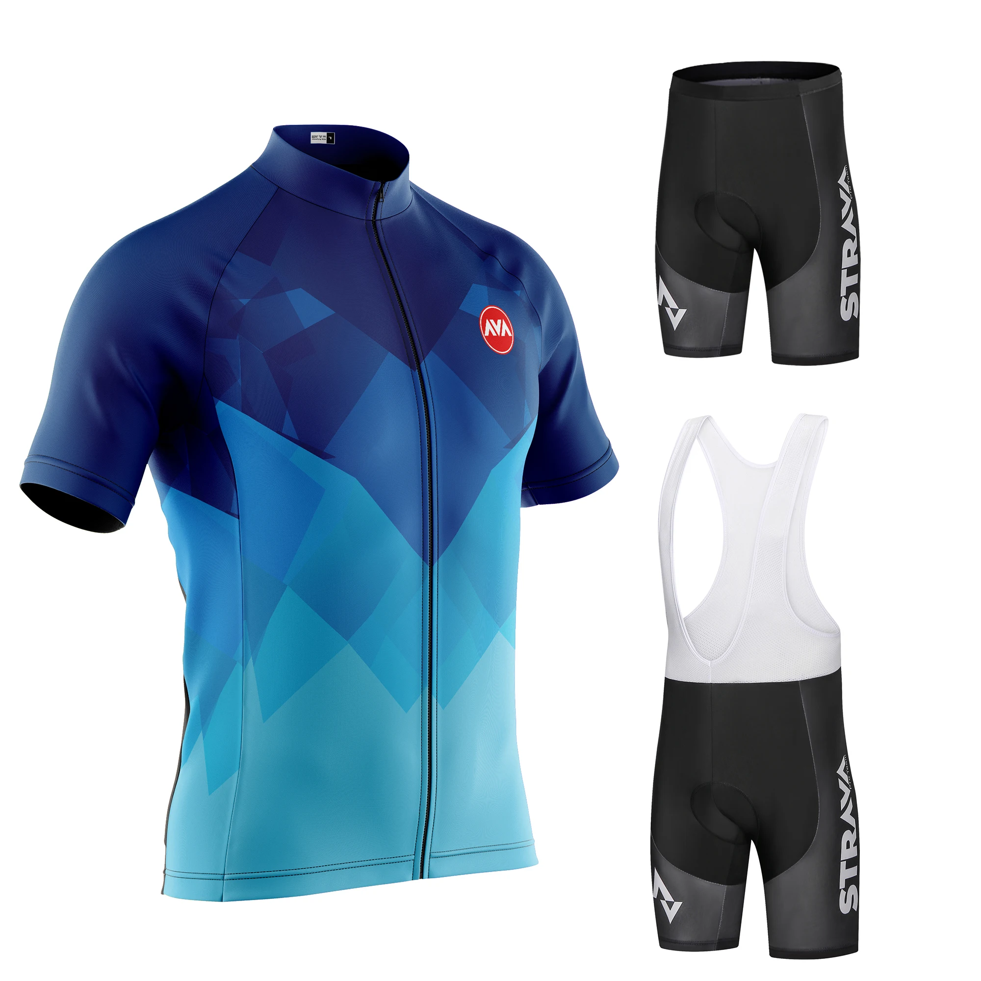

STRAVA Pro Team Cycling Jersey Men Set Bib Shorts Set Summer Bike Jersey Bicycle Racing Uniform Clothes