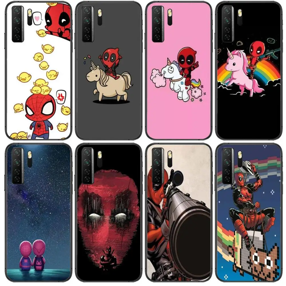 

cute Marvel Deadpool Black Soft Cover The Pooh For Huawei Nova 8 7 6 SE 5T 7i 5i 5Z 5 4 4E 3 3i 3E 2i Pro Phone Case cases