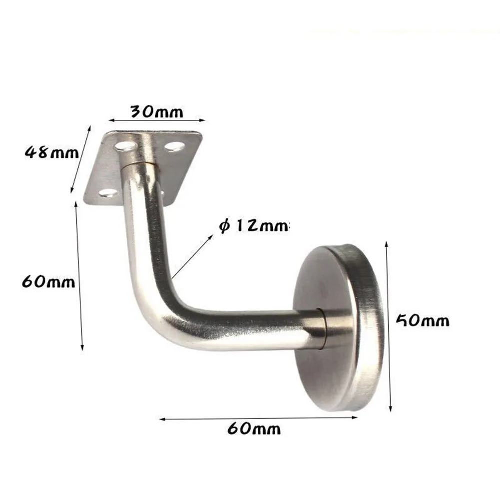 

Wall Mounted Handrail Bracket Bannister Grit Holder Rail Support Silver Stainless Steel Stair Wall Brackets New Sale