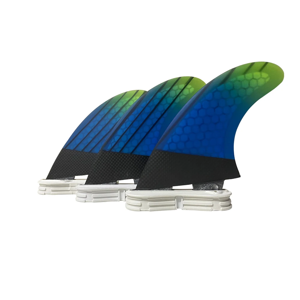 UPSURF FCS2 Fins G5/G7 Surf Board Accessories Fibre Honeycomb Gradient  3 Pcs/set Stand Up Paddle Board M/L Diving Accessories