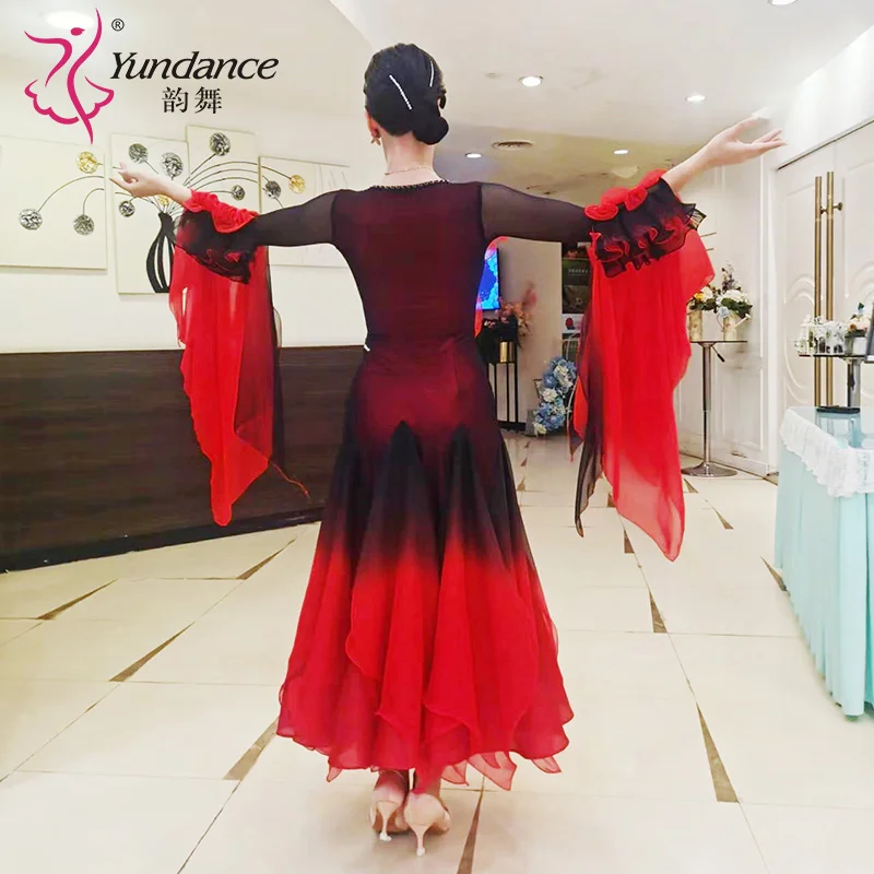 B-24108 Новое женское современное танцевальное платье со стразами разноцветное для