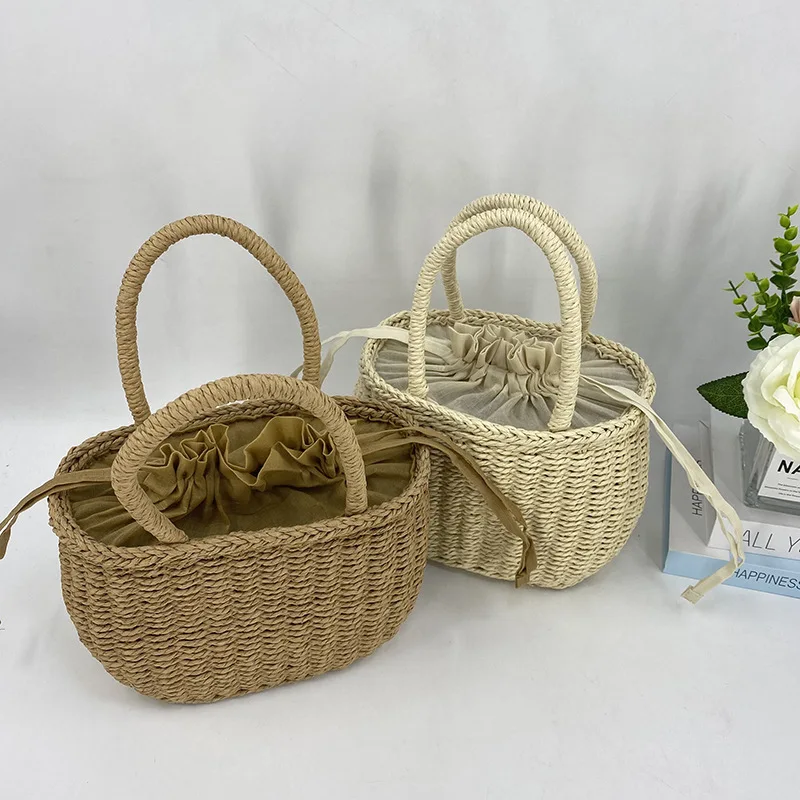 

Straw Bags for Women 2023 Summer Hand-Woven Rattan Bag Handmade Woven Purse Wicker Beach Bag Bohemia Bali Handbag Bolsos