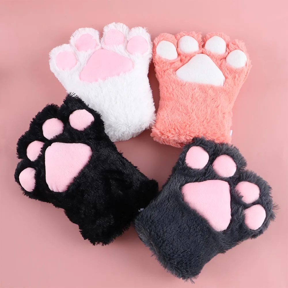 

New Plush Cat Claw Gloves Cute For Anime Cosplay Show Women Bear Claw Gloves Fluffy Paw Gloves Mittens