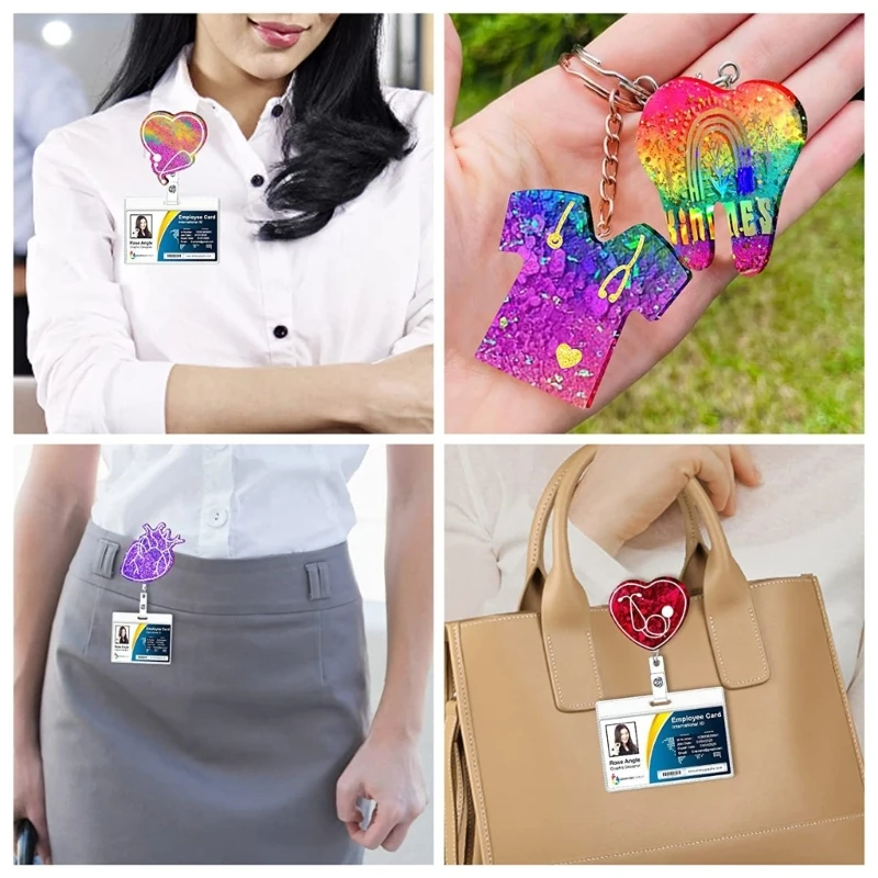 

5 шт., форма для бейджа на тему доктора, держатель для удостоверения личности, эпоксидная смола, литейные формы, 40 ГБ